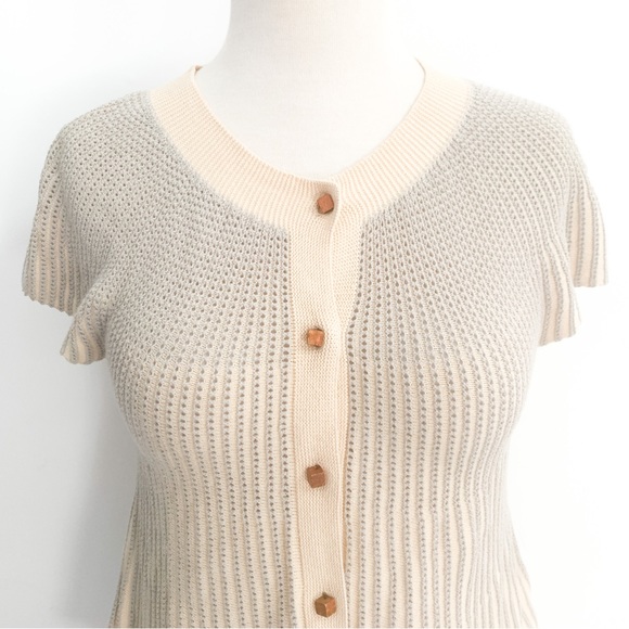 RESERVED - Anthropologie Moth Cube Button Flare Cardigan $30 - Picture 4 of 8